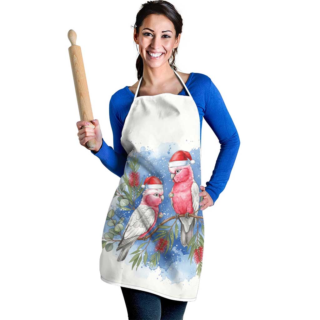 Australia Christmas Apron Aussie Galah Santa Watercolor Style - Aussie Hoodie