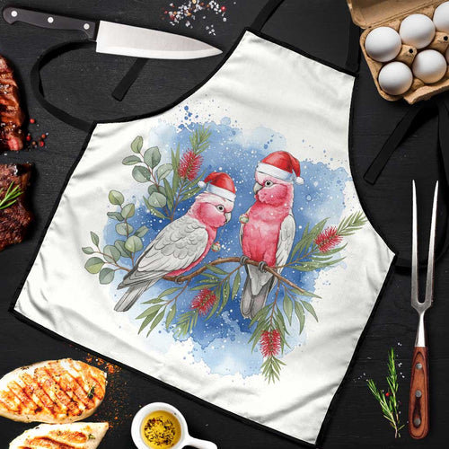 Australia Christmas Apron Aussie Galah Santa Watercolor Style - Aussie Hoodie
