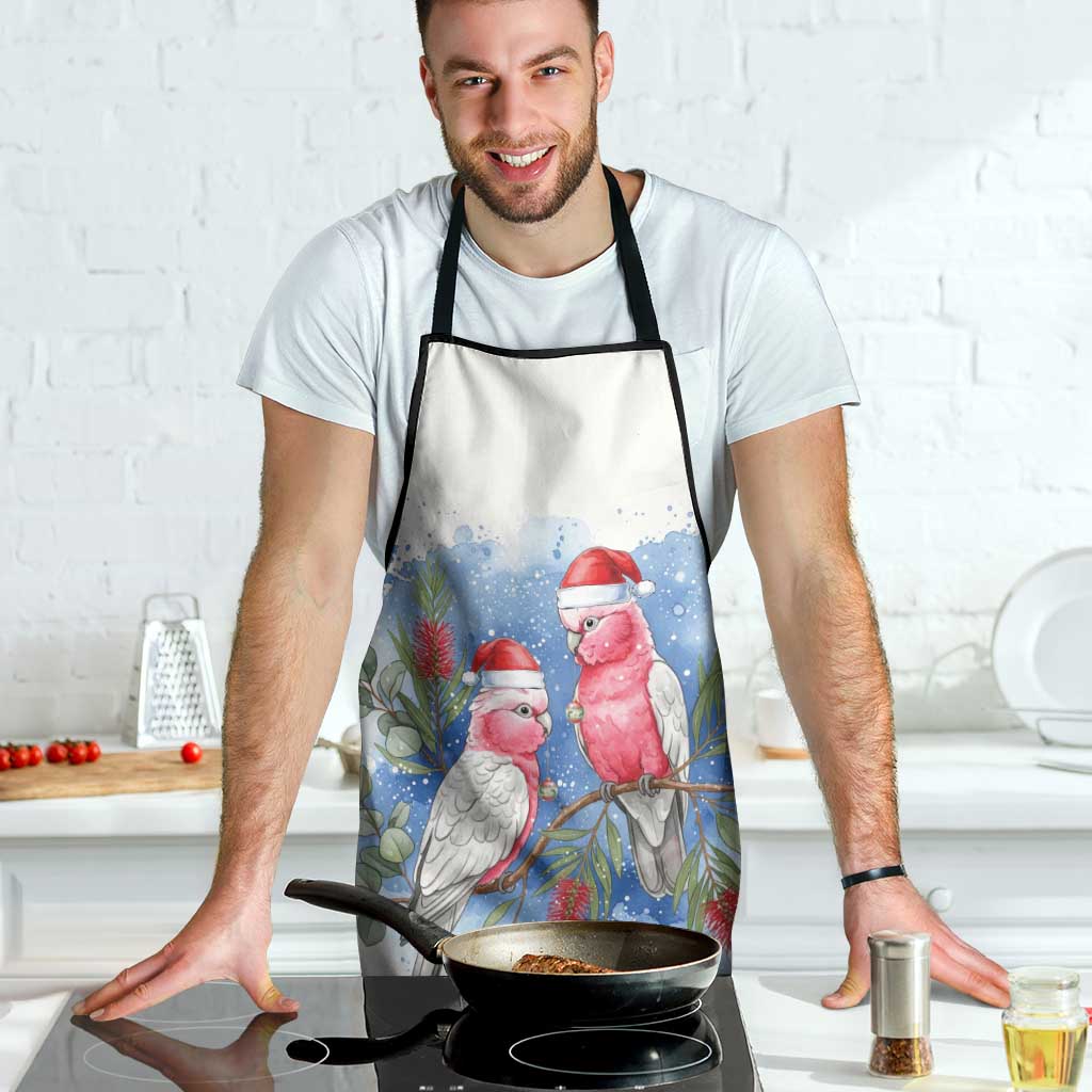 Australia Christmas Apron Aussie Galah Santa Watercolor Style - Aussie Hoodie