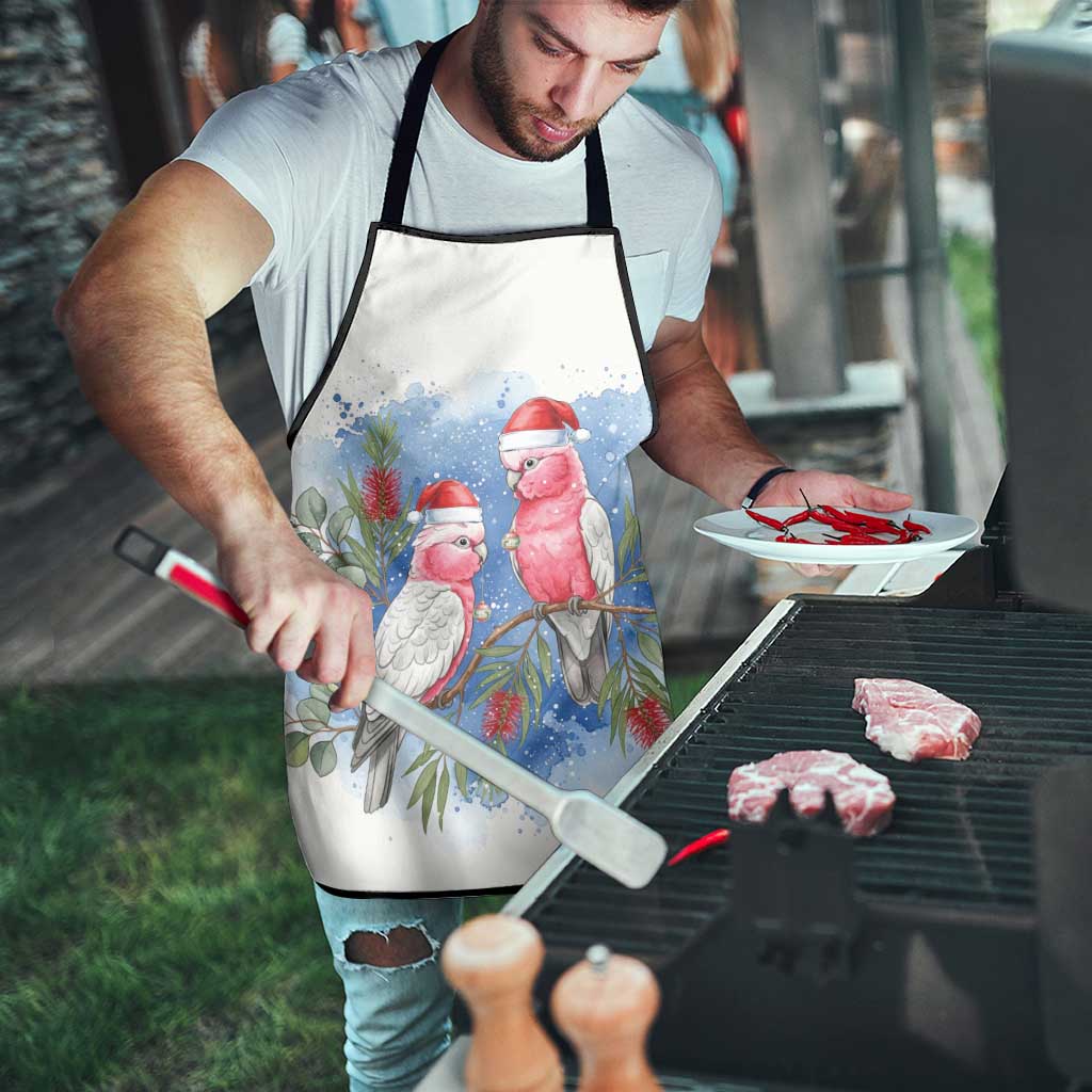 Australia Christmas Apron Aussie Galah Santa Watercolor Style - Aussie Hoodie