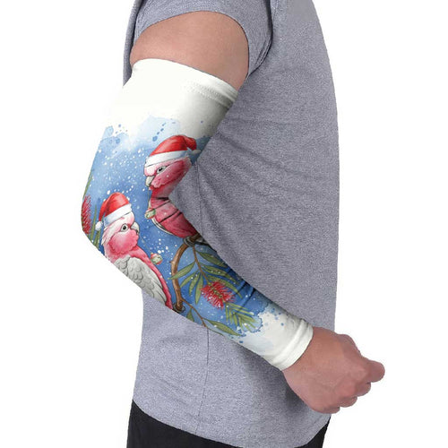 Australia Christmas Arm Sleeves Aussie Galah Santa Watercolor Style - Aussie Hoodie