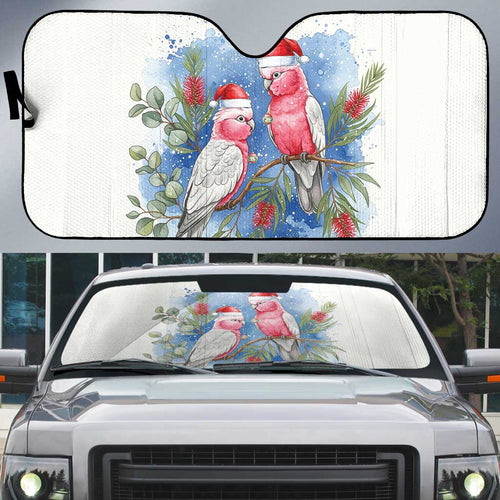 Australia Christmas Auto Sun Shade Aussie Galah Santa Watercolor Style - Aussie Hoodie
