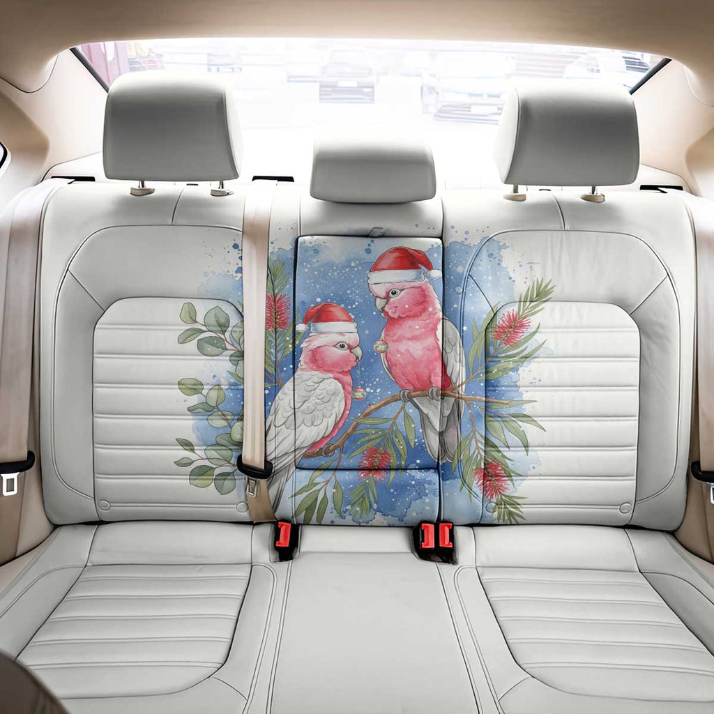 Australia Christmas Back Car Seat Cover Aussie Galah Santa Watercolor Style - Aussie Hoodie