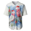 Australia Christmas Baseball Jersey Aussie Galah Santa Watercolor Style - Aussie Hoodie