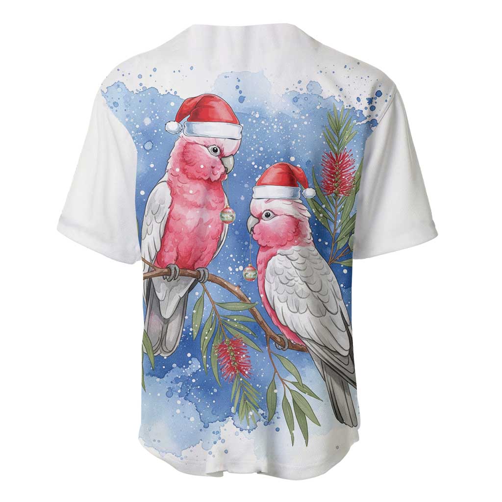 Australia Christmas Baseball Jersey Aussie Galah Santa Watercolor Style - Aussie Hoodie