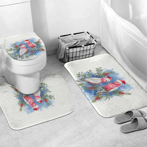 Australia Christmas Bathroom Set Aussie Galah Santa Watercolor Style - Aussie Hoodie