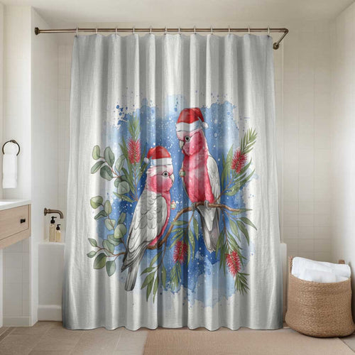 Australia Christmas Bathroom Set Aussie Galah Santa Watercolor Style - Aussie Hoodie