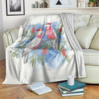 Australia Christmas Blanket Aussie Galah Santa Watercolor Style - Aussie Hoodie