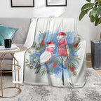 Australia Christmas Blanket Aussie Galah Santa Watercolor Style - Aussie Hoodie