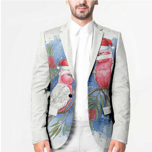 Australia Christmas Blazer Aussie Galah Santa Watercolor Style - Aussie Hoodie