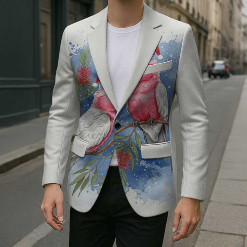 Australia Christmas Blazer Aussie Galah Santa Watercolor Style - Aussie Hoodie