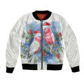 Australia Christmas Bomber Jacket Aussie Galah Santa Watercolor Style - Aussie Hoodie