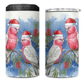 Australia Christmas 4 in 1 Can Cooler Tumbler Aussie Galah Santa Watercolor Style - Aussie Hoodie