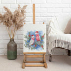 Australia Christmas Canvas Wall Art Aussie Galah Santa Watercolor Style - Aussie Hoodie