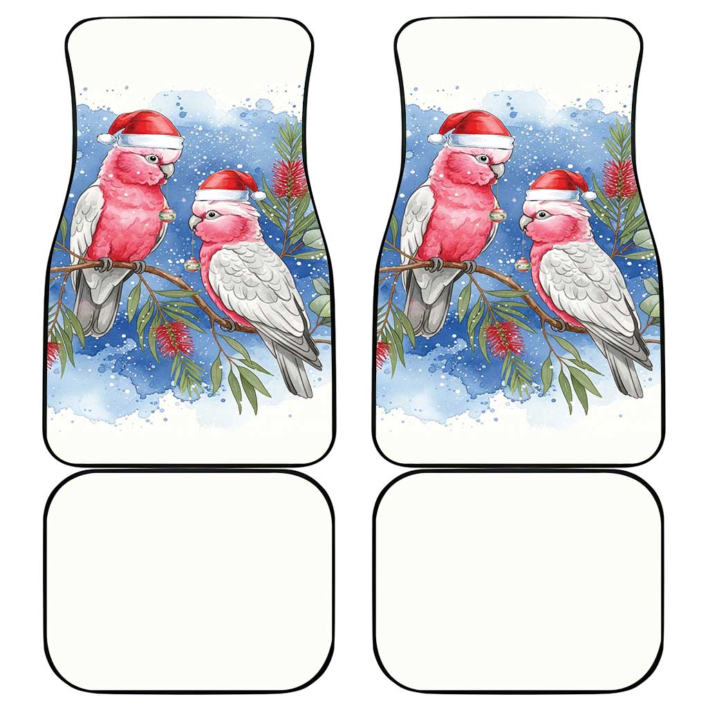 Australia Christmas Car Mats Aussie Galah Santa Watercolor Style - Aussie Hoodie