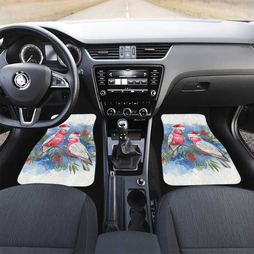 Australia Christmas Car Mats Aussie Galah Santa Watercolor Style - Aussie Hoodie