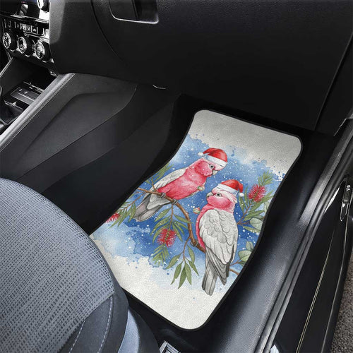 Australia Christmas Car Mats Aussie Galah Santa Watercolor Style - Aussie Hoodie