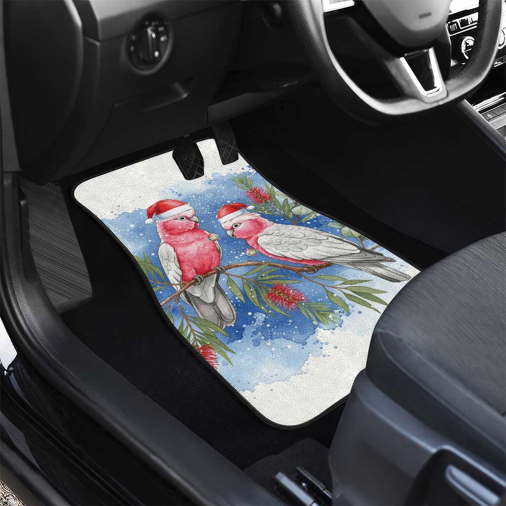 Australia Christmas Car Mats Aussie Galah Santa Watercolor Style - Aussie Hoodie