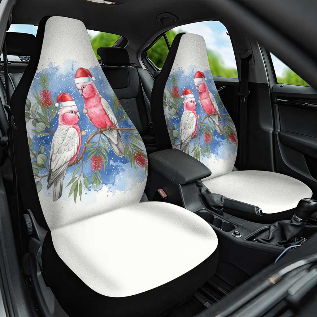 Australia Christmas Car Seat Cover Aussie Galah Santa Watercolor Style - Aussie Hoodie