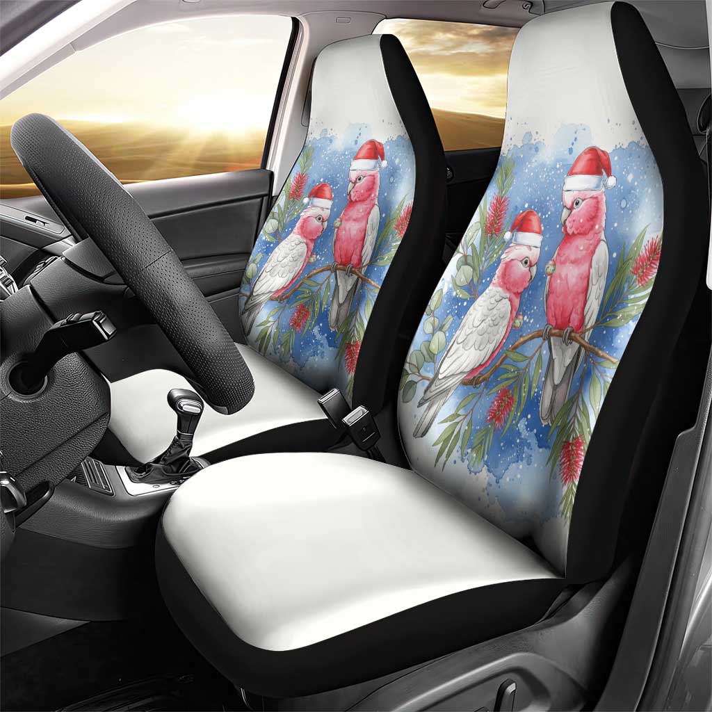 Australia Christmas Car Seat Cover Aussie Galah Santa Watercolor Style - Aussie Hoodie