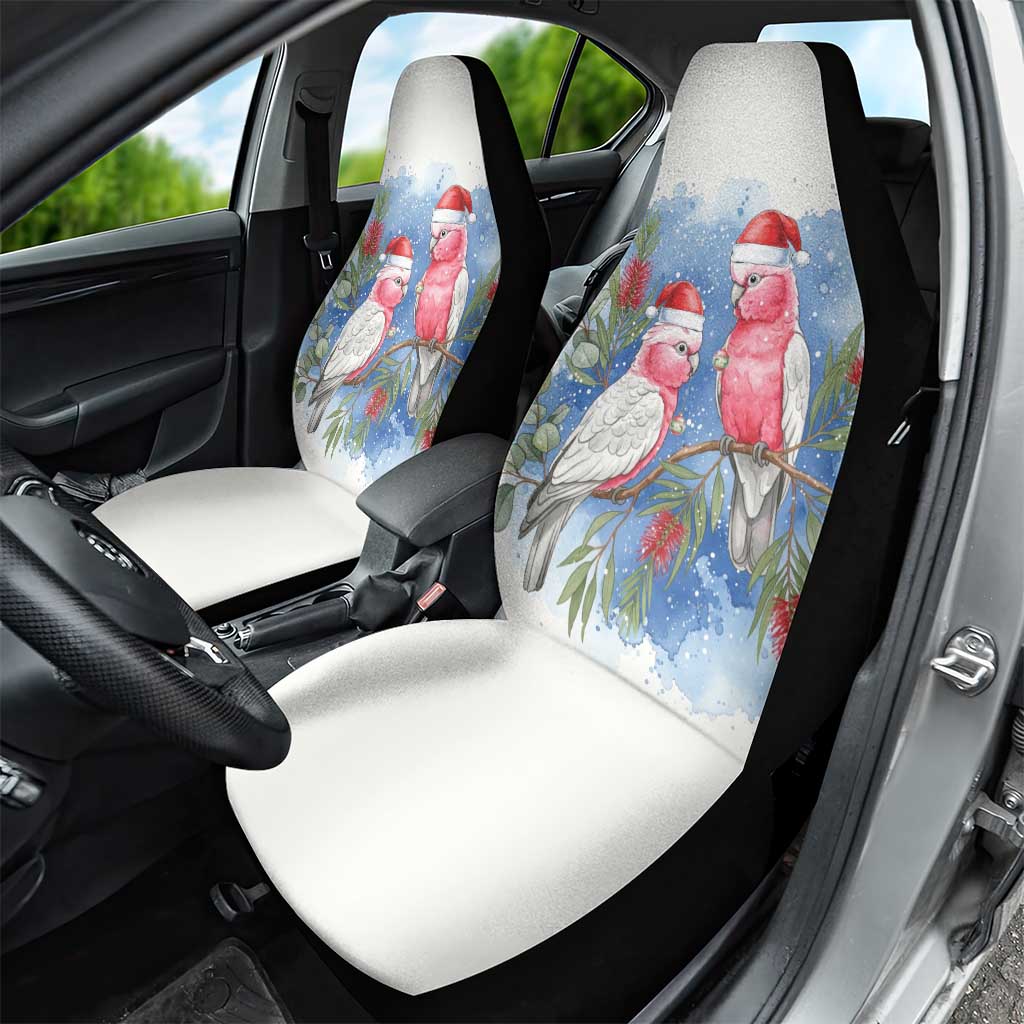 Australia Christmas Car Seat Cover Aussie Galah Santa Watercolor Style - Aussie Hoodie