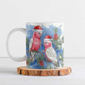 Australia Christmas Ceramic Mug Aussie Galah Santa Watercolor Style - Aussie Hoodie