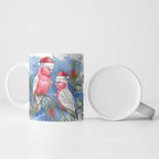 Australia Christmas Ceramic Mug Aussie Galah Santa Watercolor Style - Aussie Hoodie