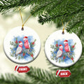 Australia Christmas Ceramic Ornament Aussie Galah Santa Watercolor Style - Aussie Hoodie