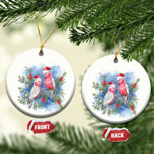 Australia Christmas Ceramic Ornament Aussie Galah Santa Watercolor Style - Aussie Hoodie