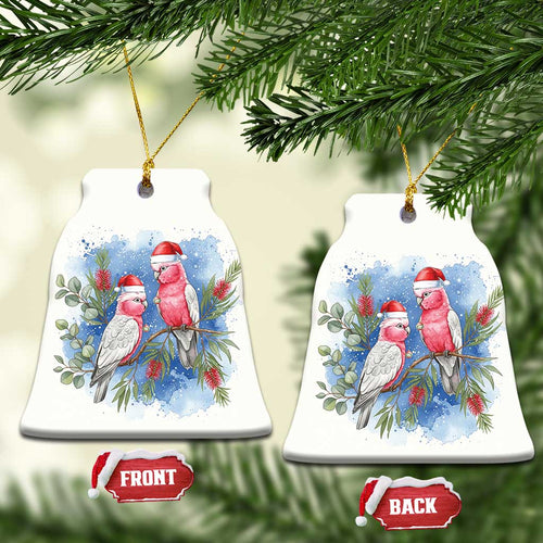 Australia Christmas Ceramic Ornament Aussie Galah Santa Watercolor Style - Aussie Hoodie