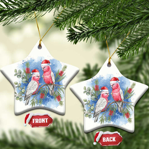 Australia Christmas Ceramic Ornament Aussie Galah Santa Watercolor Style - Aussie Hoodie