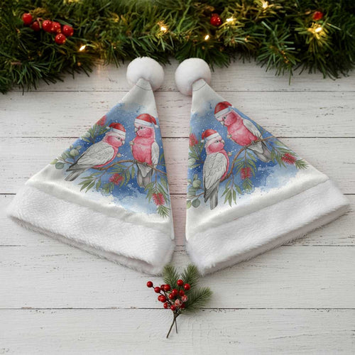 Australia Christmas Santa Hat Aussie Galah Santa Watercolor Style - Aussie Hoodie