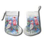 Australia Christmas Stocking Aussie Galah Santa Watercolor Style - Aussie Hoodie