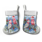 Australia Christmas Stocking Aussie Galah Santa Watercolor Style - Aussie Hoodie