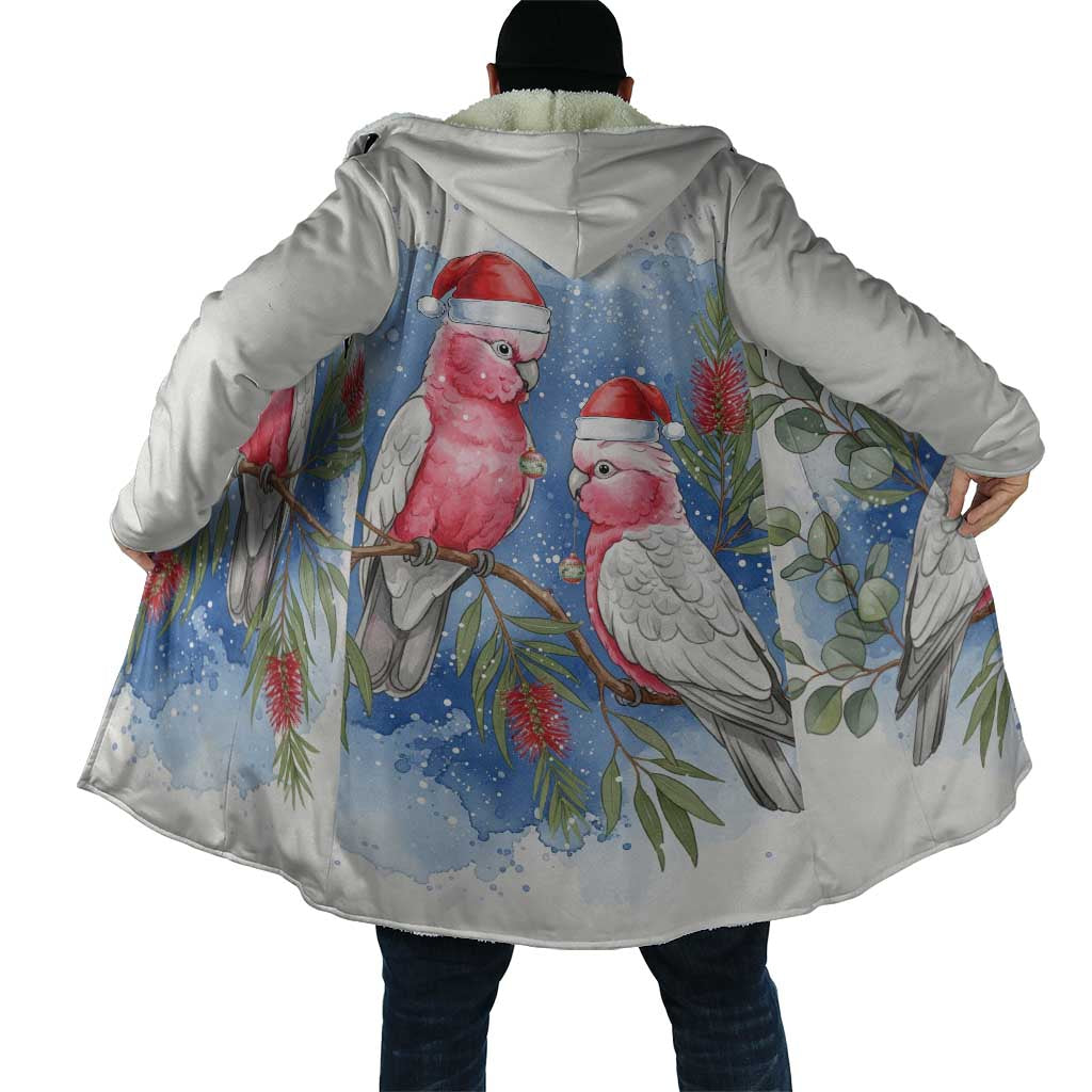 Australia Christmas Cloak Aussie Galah Santa Watercolor Style - Aussie Hoodie