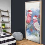 Australia Christmas Door Cover Aussie Galah Santa Watercolor Style - Aussie Hoodie