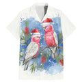 Australia Christmas Family Matching Mermaid Dress and Hawaiian Shirt Aussie Galah Santa Watercolor Style - Aussie Hoodie