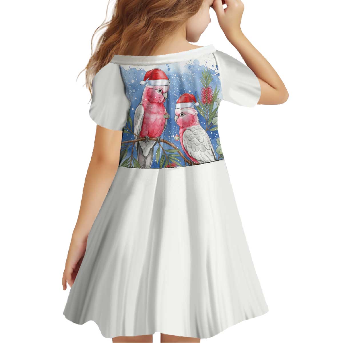 Australia Christmas Family Matching Off The Shoulder Long Sleeve Dress and Hawaiian Shirt Aussie Galah Santa Watercolor Style - Aussie Hoodie