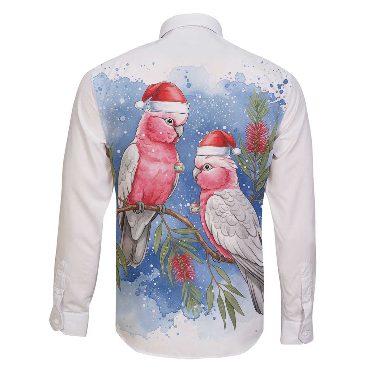 Australia Christmas Family Matching Off The Shoulder Long Sleeve Dress and Hawaiian Shirt Aussie Galah Santa Watercolor Style - Aussie Hoodie
