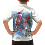 Australia Christmas Family Matching Off Shoulder Maxi Dress and Hawaiian Shirt Aussie Galah Santa Watercolor Style - Aussie Hoodie
