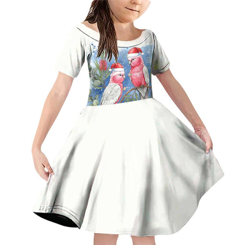 Australia Christmas Family Matching Off Shoulder Short Dress and Hawaiian Shirt Aussie Galah Santa Watercolor Style - Aussie Hoodie