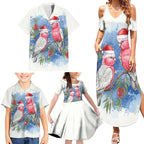 Australia Christmas Family Matching Summer Maxi Dress and Hawaiian Shirt Aussie Galah Santa Watercolor Style - Aussie Hoodie