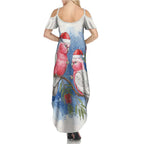 Australia Christmas Family Matching Summer Maxi Dress and Hawaiian Shirt Aussie Galah Santa Watercolor Style - Aussie Hoodie