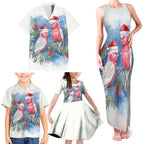 Australia Christmas Family Matching Tank Maxi Dress and Hawaiian Shirt Aussie Galah Santa Watercolor Style - Aussie Hoodie