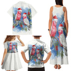 Australia Christmas Family Matching Tank Maxi Dress and Hawaiian Shirt Aussie Galah Santa Watercolor Style - Aussie Hoodie