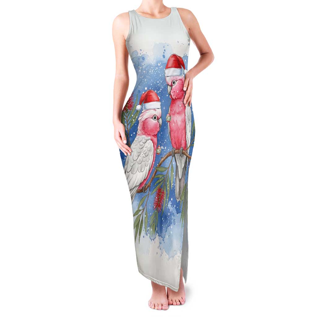 Australia Christmas Family Matching Tank Maxi Dress and Hawaiian Shirt Aussie Galah Santa Watercolor Style - Aussie Hoodie