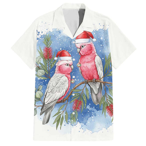 Australia Christmas Hawaiian Shirt Aussie Galah Santa Watercolor Style - Aussie Hoodie