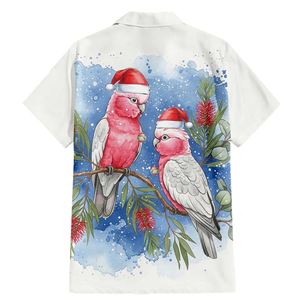 Australia Christmas Hawaiian Shirt Aussie Galah Santa Watercolor Style - Aussie Hoodie