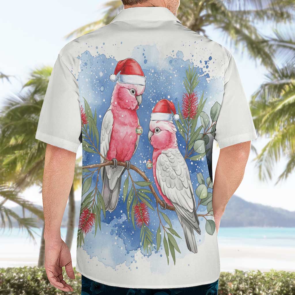 Australia Christmas Hawaiian Shirt Aussie Galah Santa Watercolor Style - Aussie Hoodie