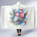 Australia Christmas Hooded Blanket Aussie Galah Santa Watercolor Style - Aussie Hoodie